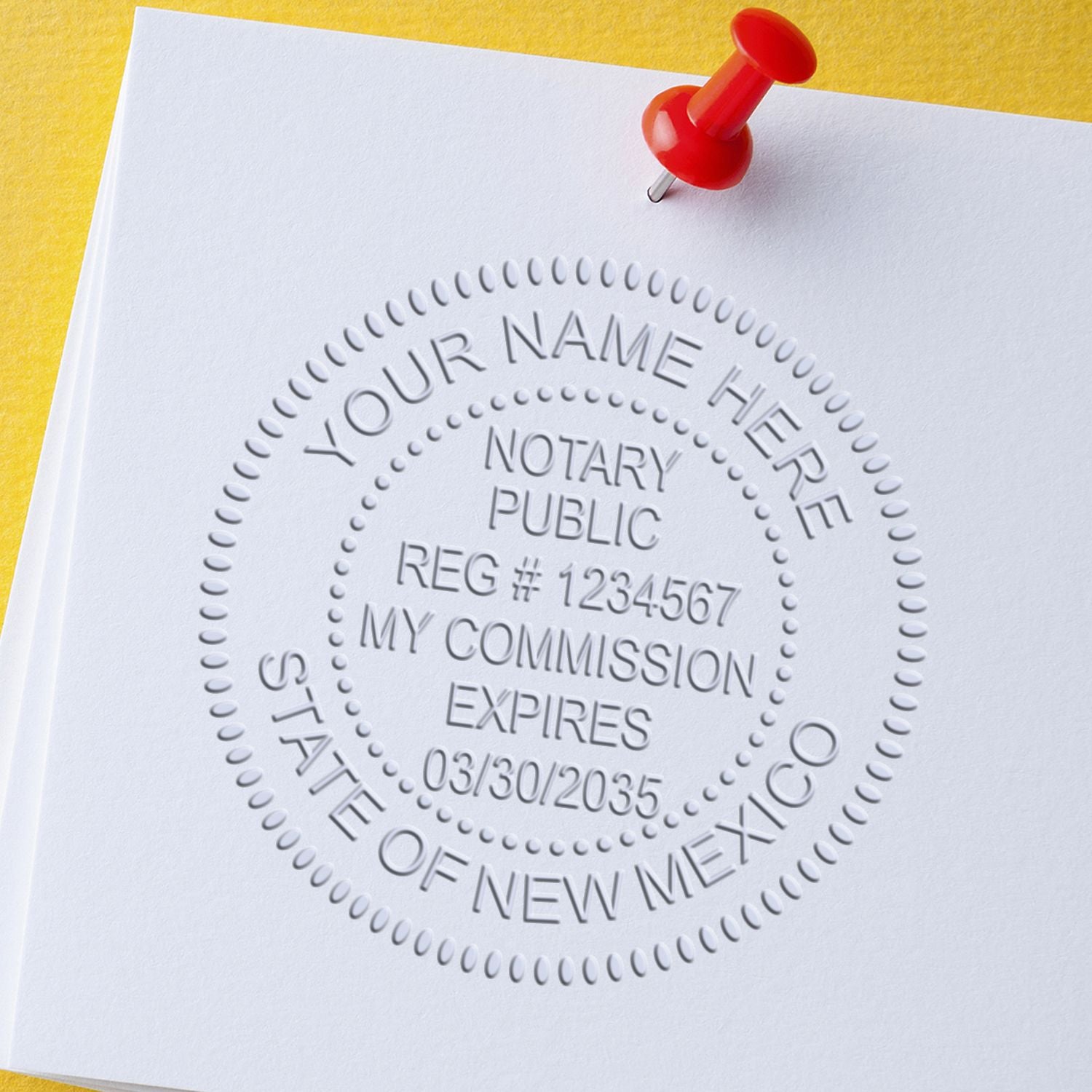 Rectangular MaxLight Notary Stamp NM and New Mexico Notary Public Desk Seal Embosser Kit - Engineer Seal Stamps