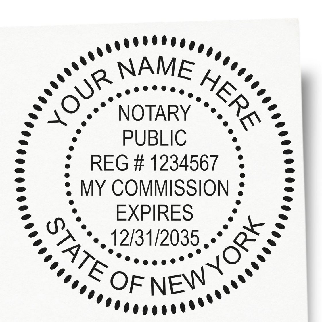 New York Round Notary Kit with Rubber Stamps - Engineer Seal Stamps