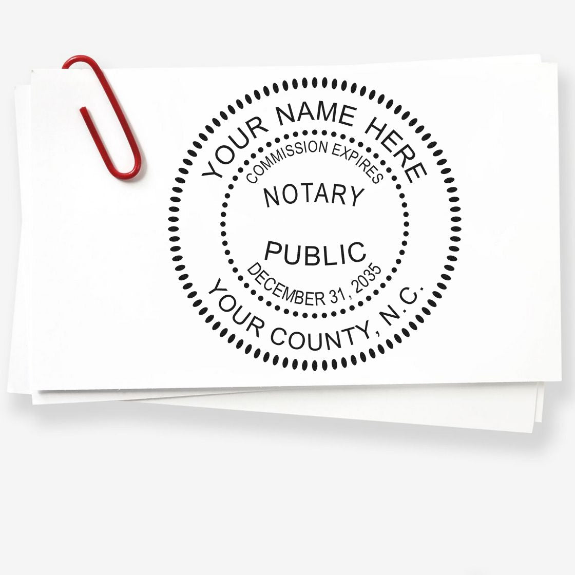 North Carolina Notary Desk Seal with North Carolina Round Notary Stamp Kit - Engineer Seal Stamps
