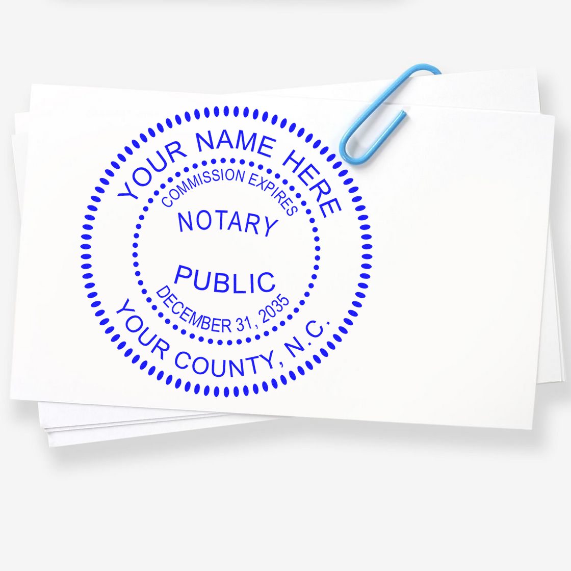 North Carolina Hybrid Notary Seal and NC Round Notary Stamp - Engineer Seal Stamps