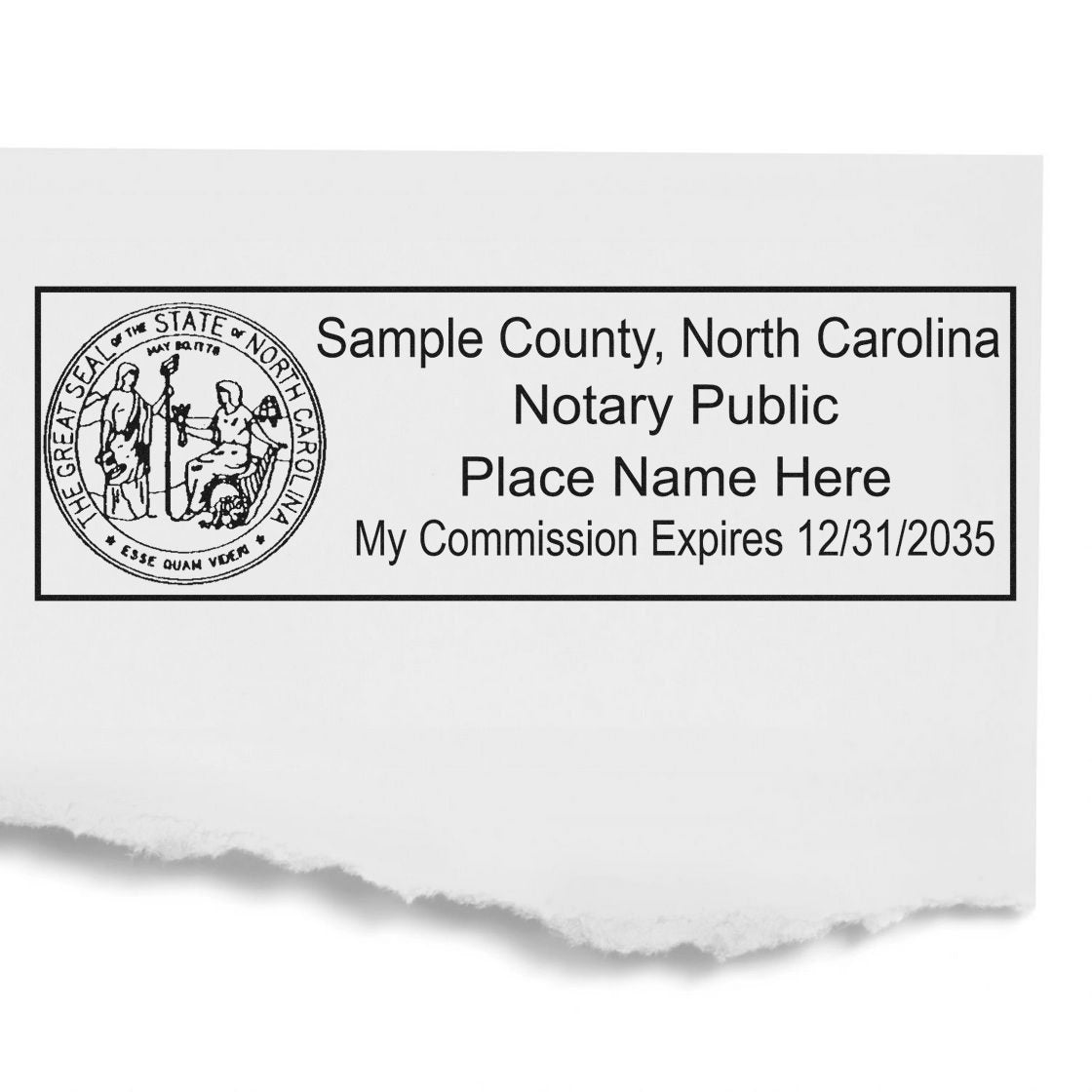 North Carolina Notary Stamp and North Carolina Notary Seal Bundle Kit with Soft Seal and Rectangular Wood Stamp