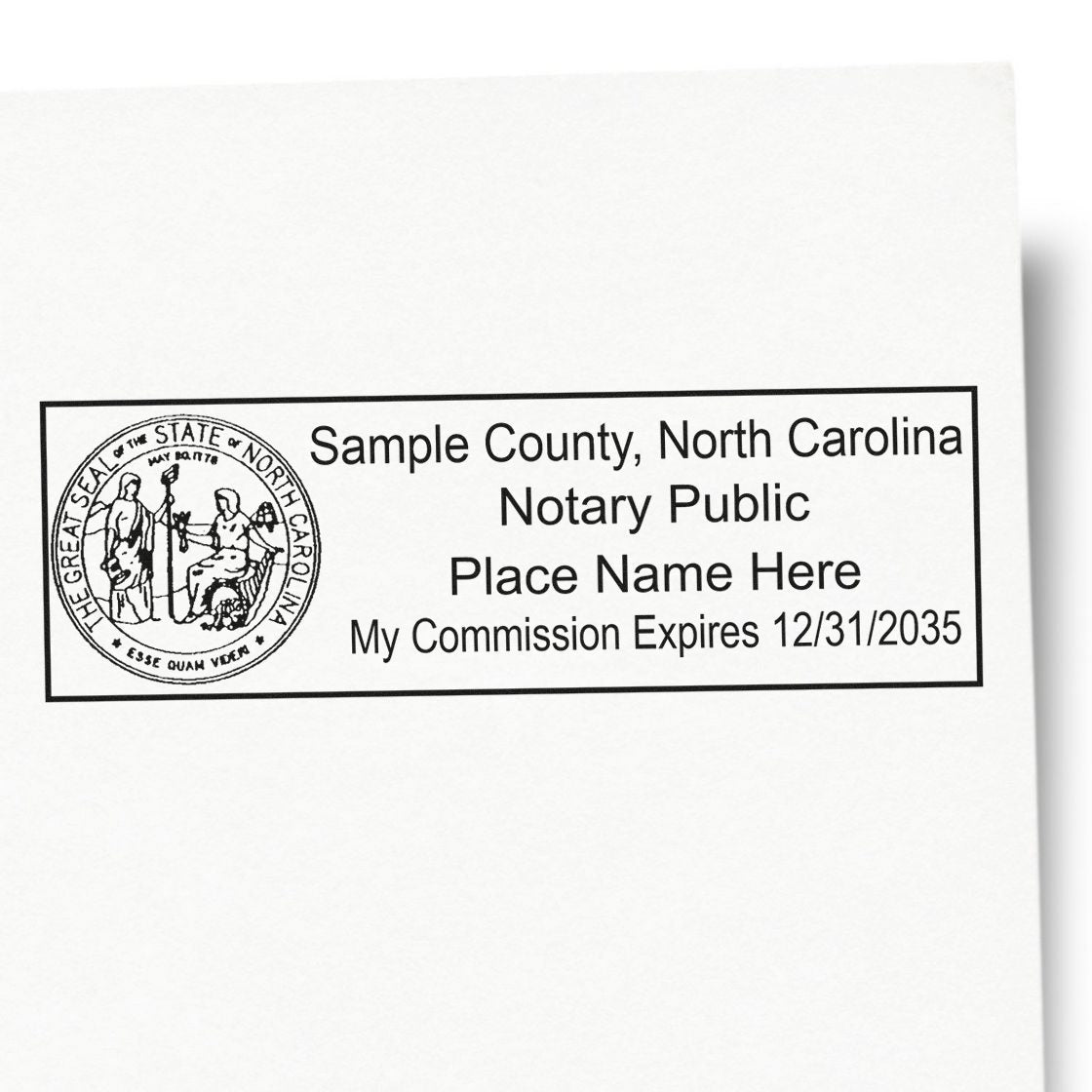 Rectangular Self Inking North Carolina Notary Stamp and North Carolina Notary Soft Seal