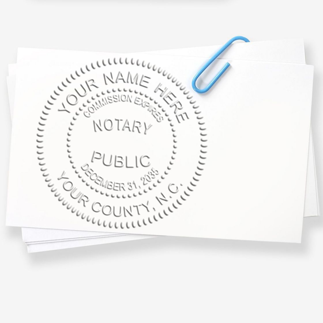 North Carolina Notary Stamp and Seal Bundle with Notary Desk Seal and Round Wood Notary Stamp - Engineer Seal Stamps