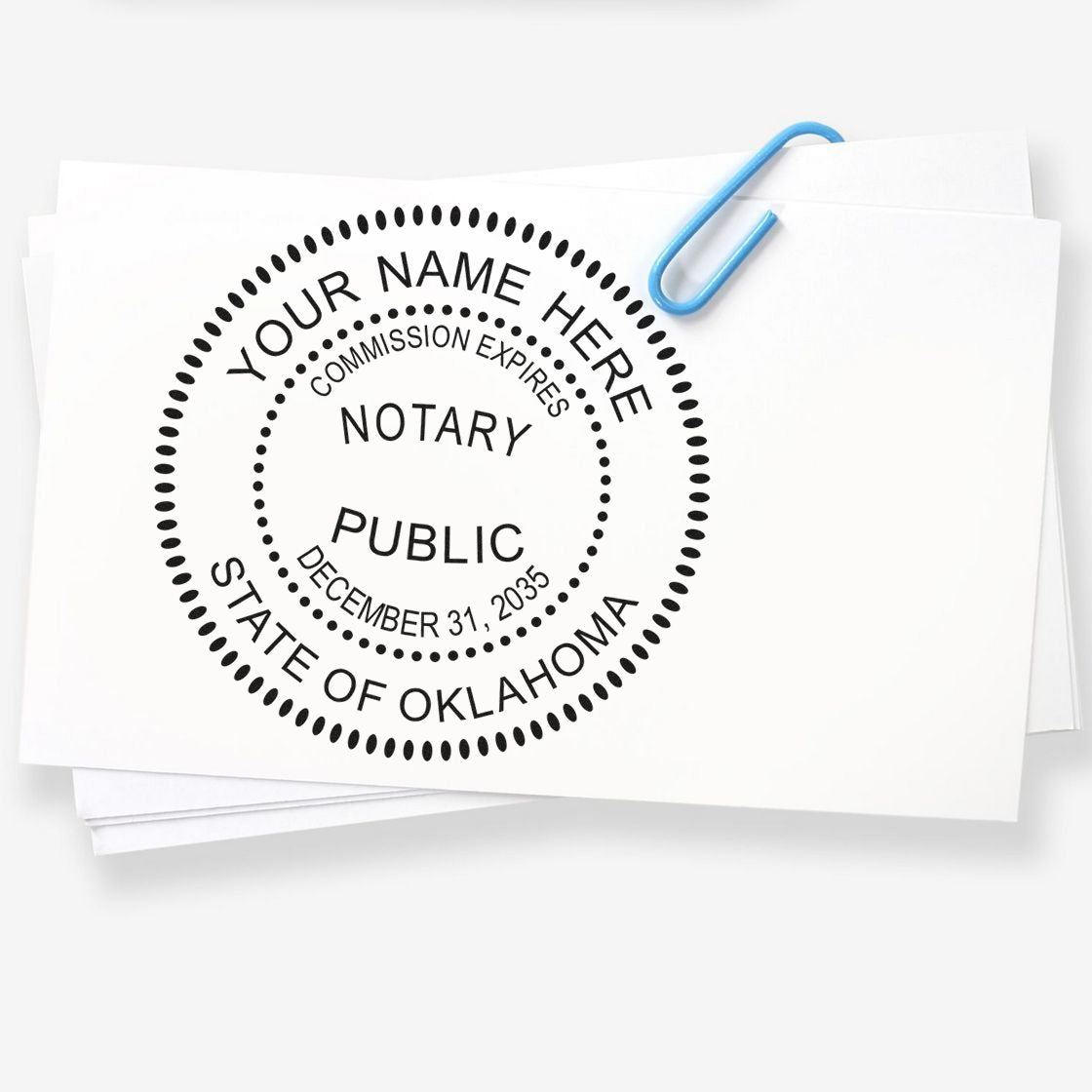 Oklahoma Pre-Inked Notary Public Stamp and Notary Embosser Kit