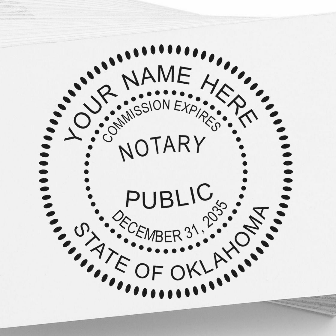 Oklahoma Notary Desk Seal with Oklahoma Round Notary Stamp Kit - Engineer Seal Stamps
