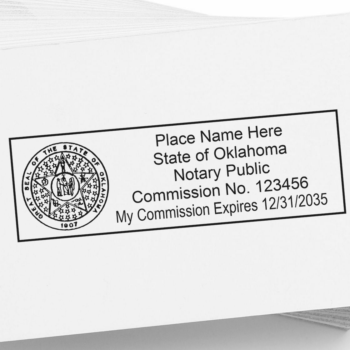Rectangular Self Inking Oklahoma Notary Stamp and Oklahoma Notary Soft Seal