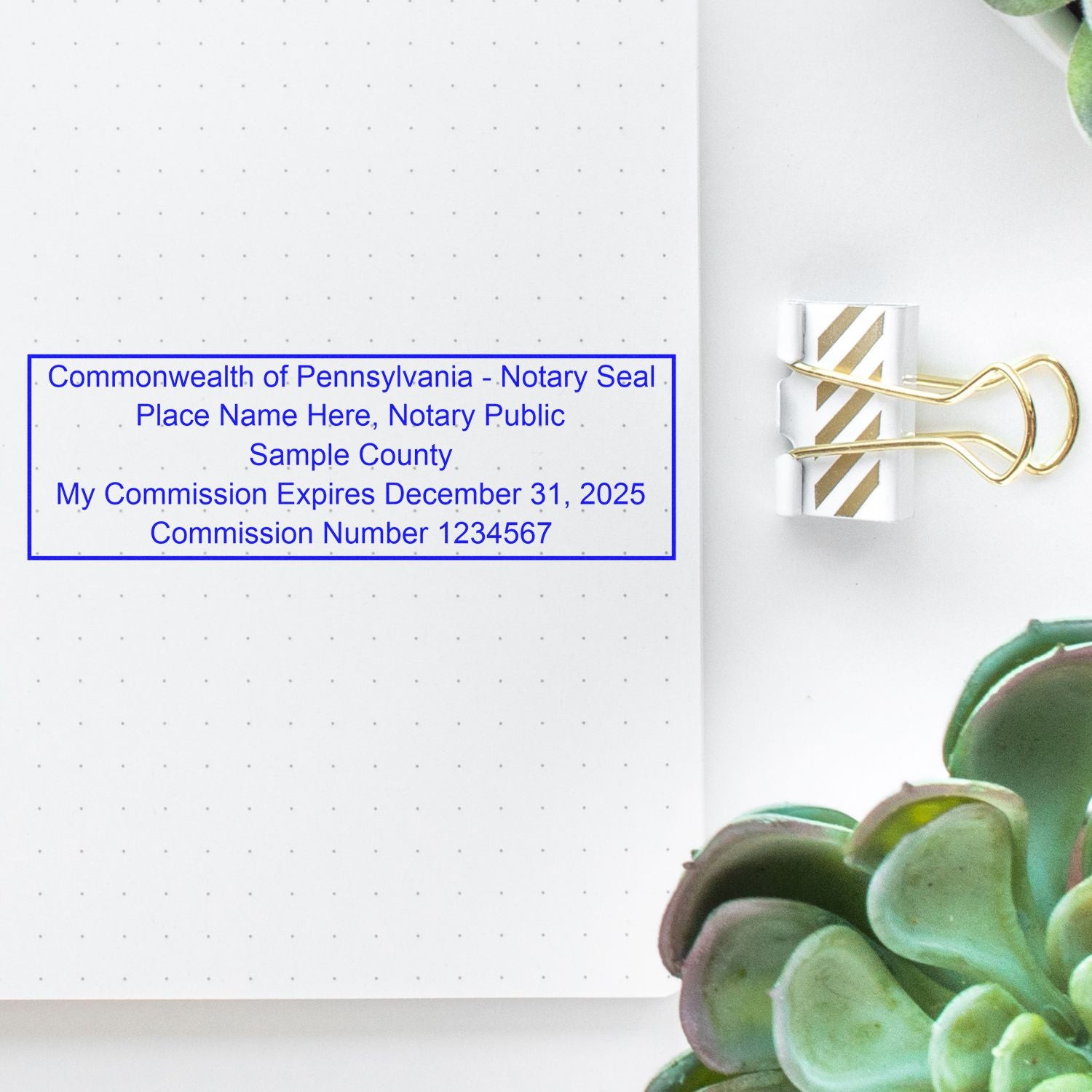 Rectangular MaxLight Notary Stamp PA and Pennsylvania Notary Public Desk Seal Embosser Kit - Engineer Seal Stamps