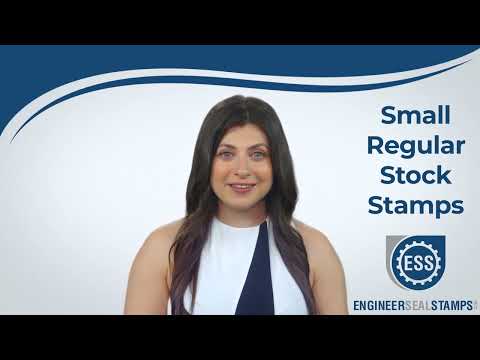 A woman explaining about Small Regular Stock Stamps. Product Page: Copy Rubber Stamp