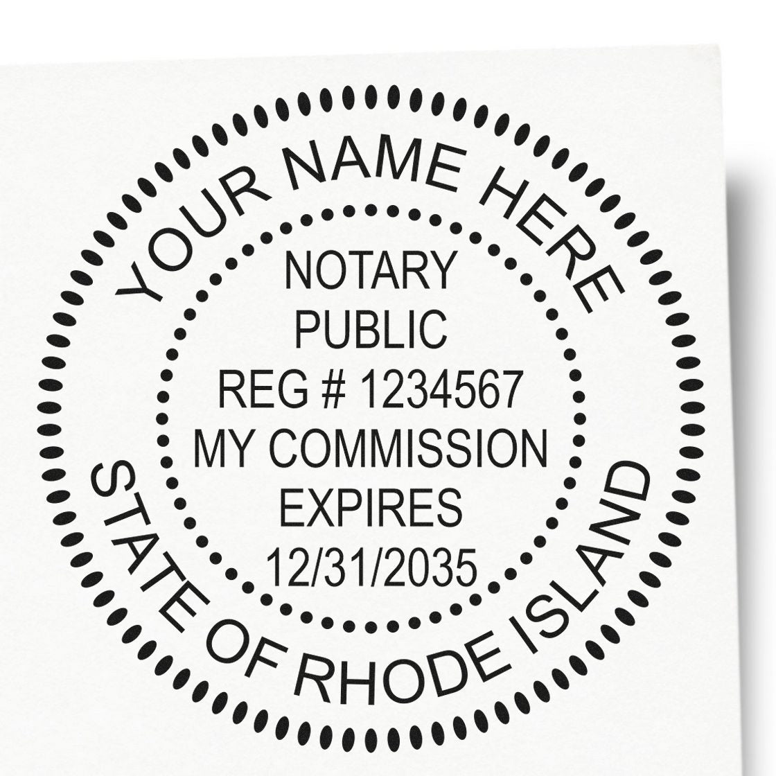 Rhode Island Round Notary Kit with Rubber Stamps - Engineer Seal Stamps