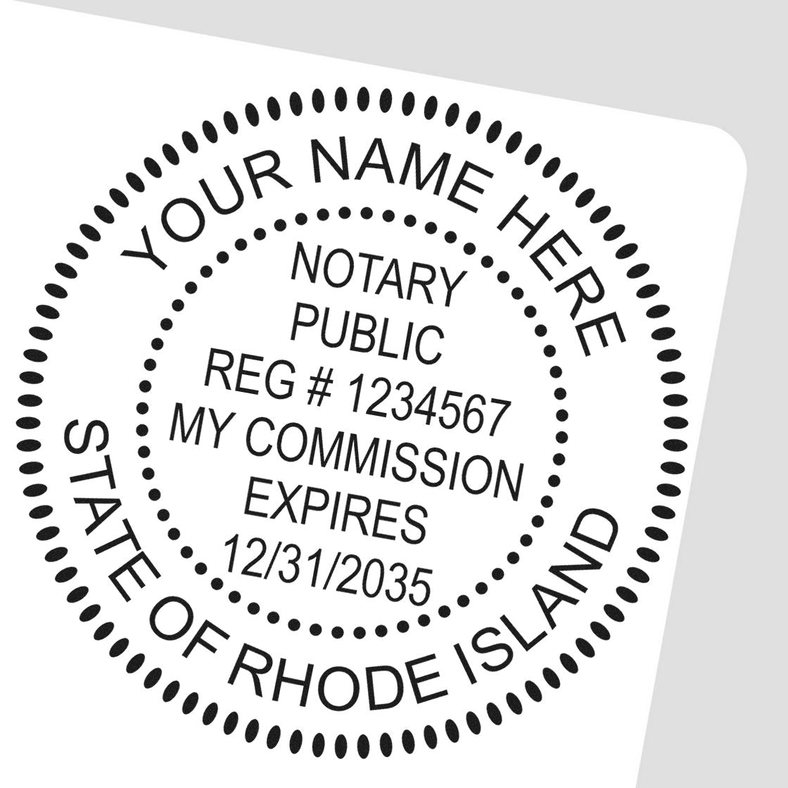 Rhode Island Round Notary Kit with Rubber Stamps - Engineer Seal Stamps