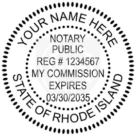 Rhode Island Round Notary Stamp Imprint Example