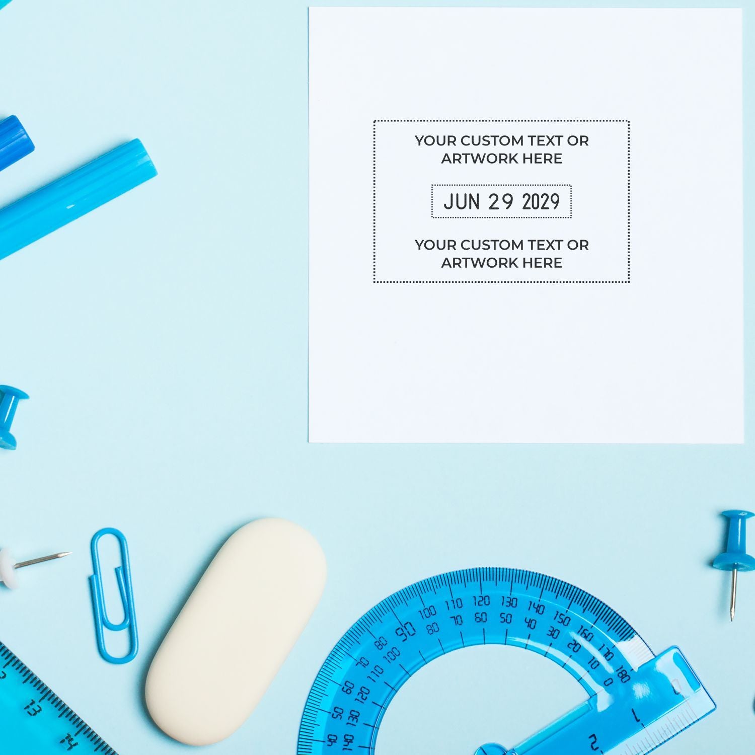 Shiny Die Plate Date Stamp 1-3/8 x 2-3/16 - Engineer Seal Stamps