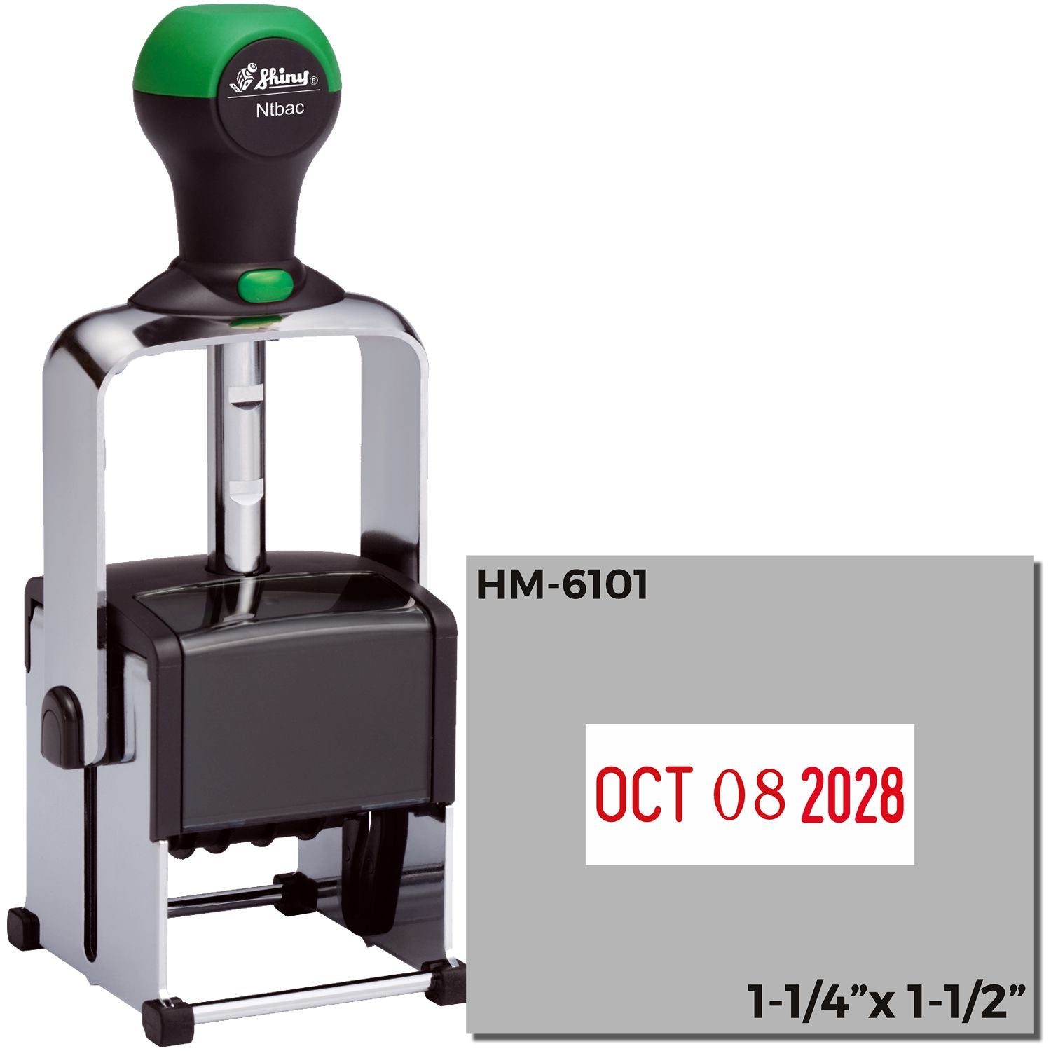 Shiny Heavy Duty Date Stamp 1-1/4 x 1-1/2 - Engineer Seal Stamps