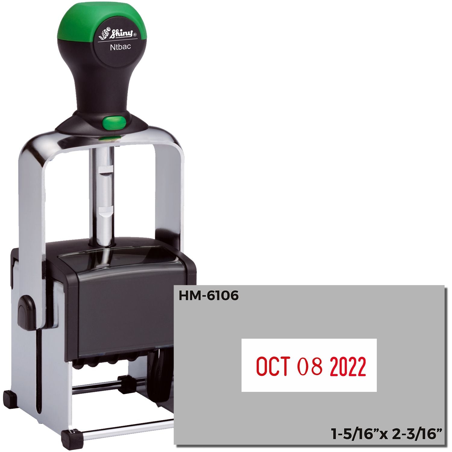 Shiny Heavy Duty Date Stamp 1-5/16 x 2-3/16