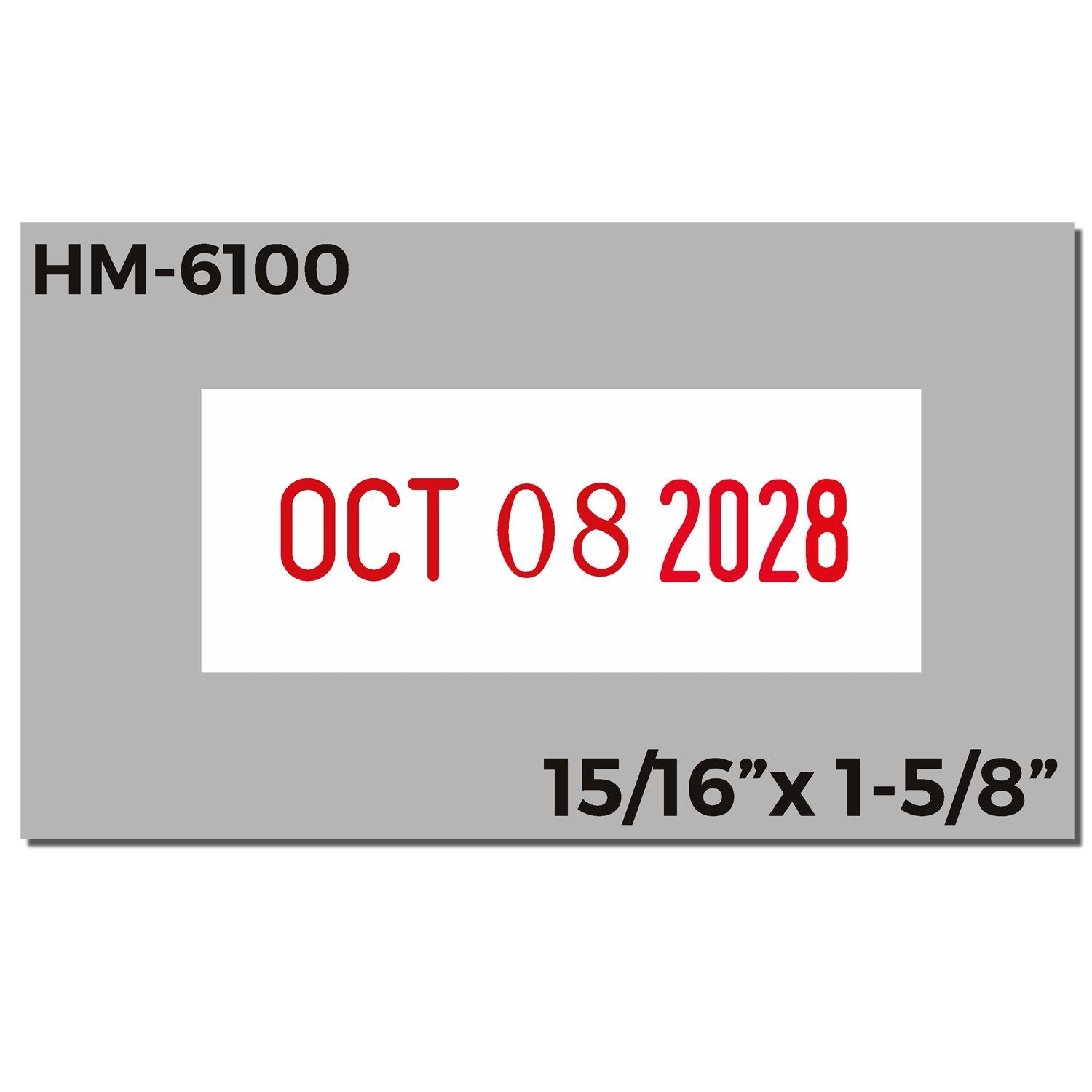 Shiny Heavy Duty Date Stamp 15/16 x 1-5/8 - Engineer Seal Stamps