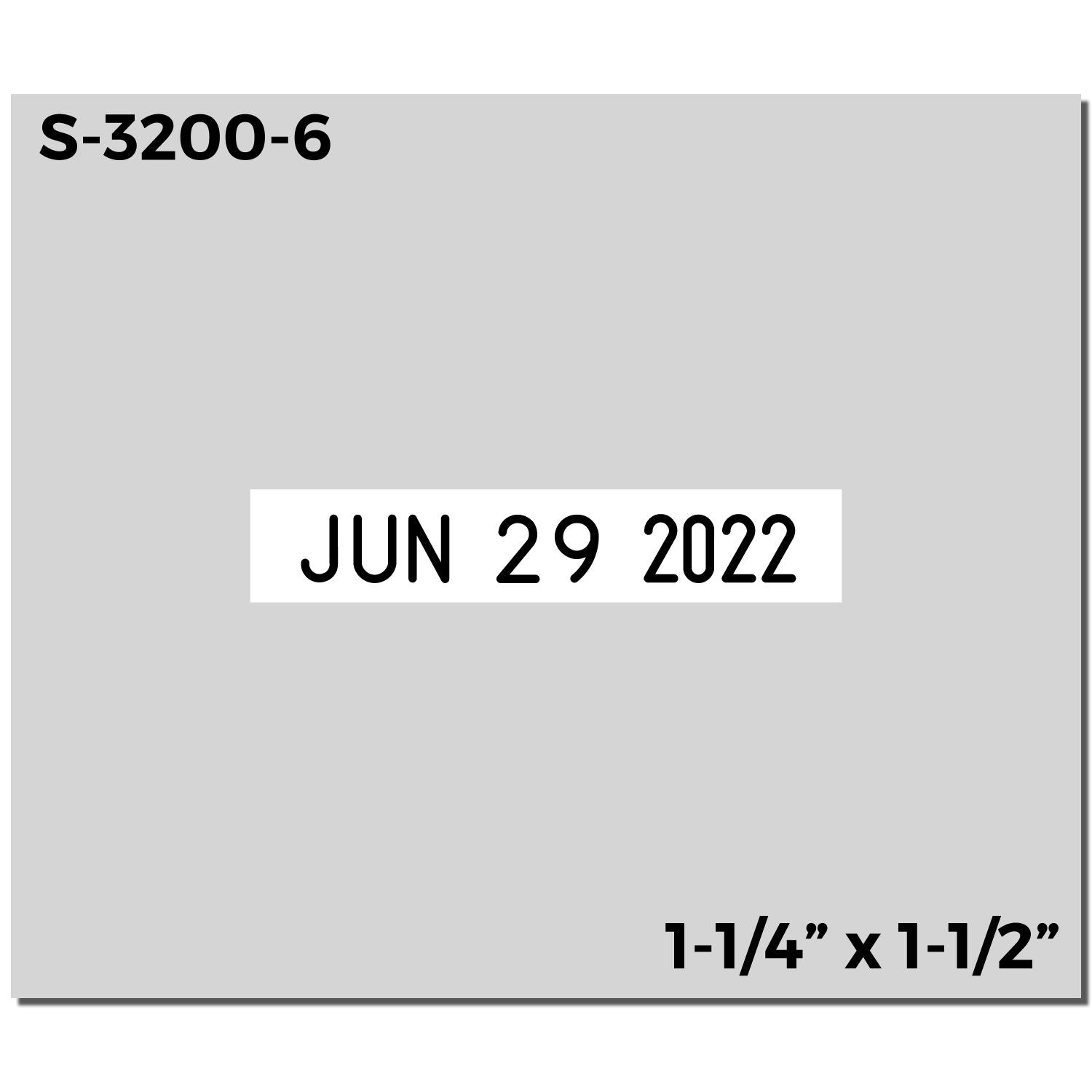 Gray date stamp seal with black S-3200-6 and JUN 29 2022 text, 1-1/4" x 1-1/2".
