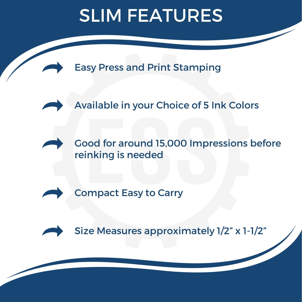 Slim Pre-Inked Courtesy Copy Original Filed Electronically Stamp