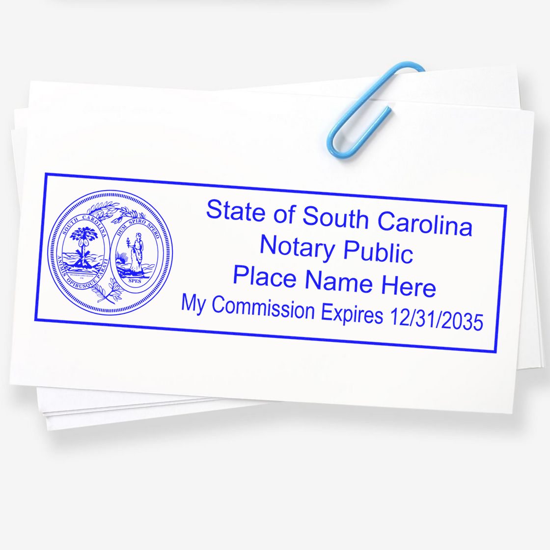 Soft Seal South Carolina Notary Embossing Seal with Rectangular MaxLight Rectangular MaxLight Notary Stamp Kit