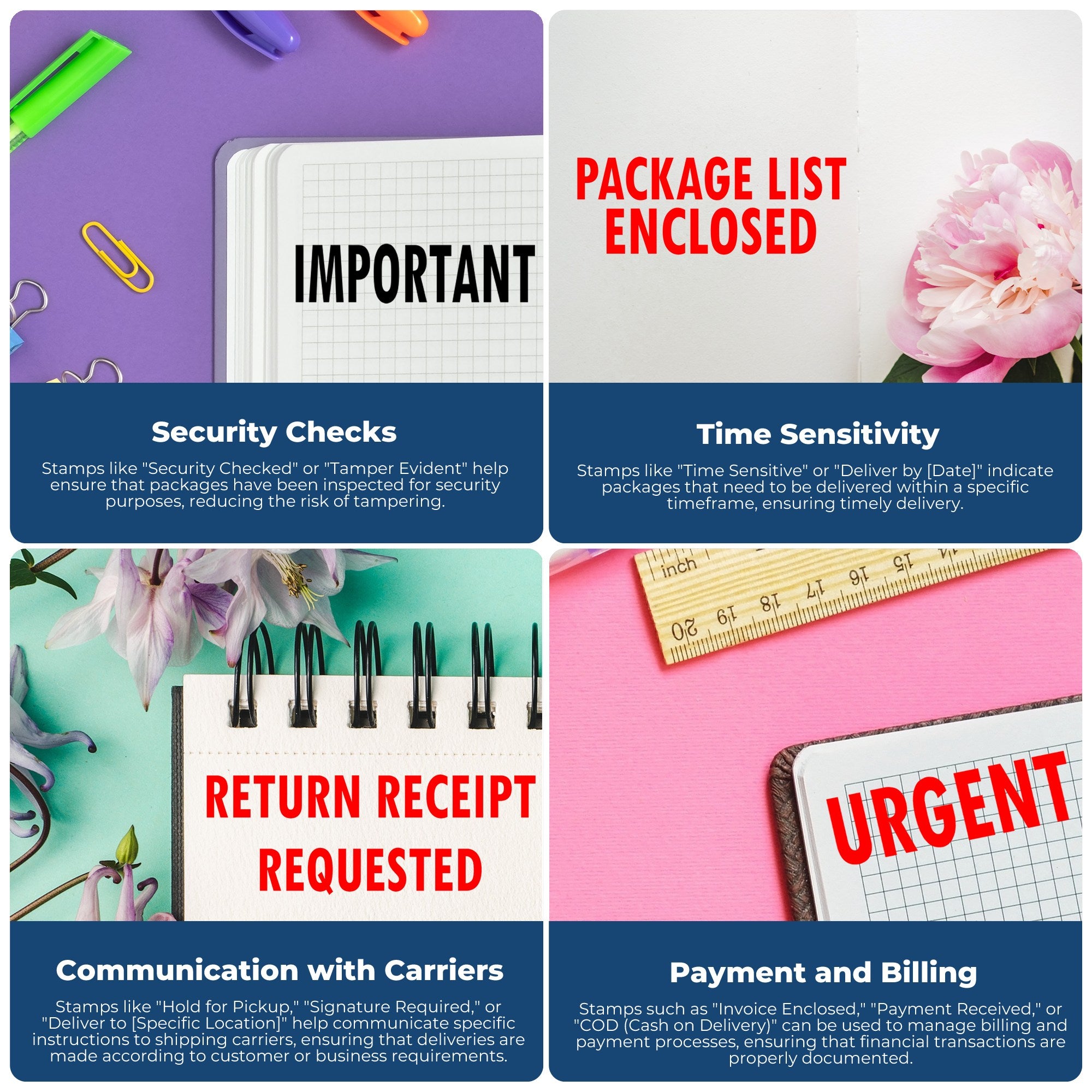 Large Pre-Inked Standard Mail Stacked Stamp - Engineer Seal Stamps