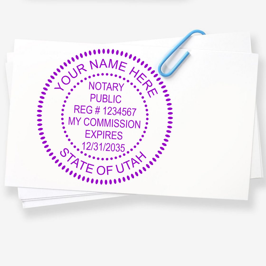 Utah Round Notary Kit with Rubber Stamps - Engineer Seal Stamps