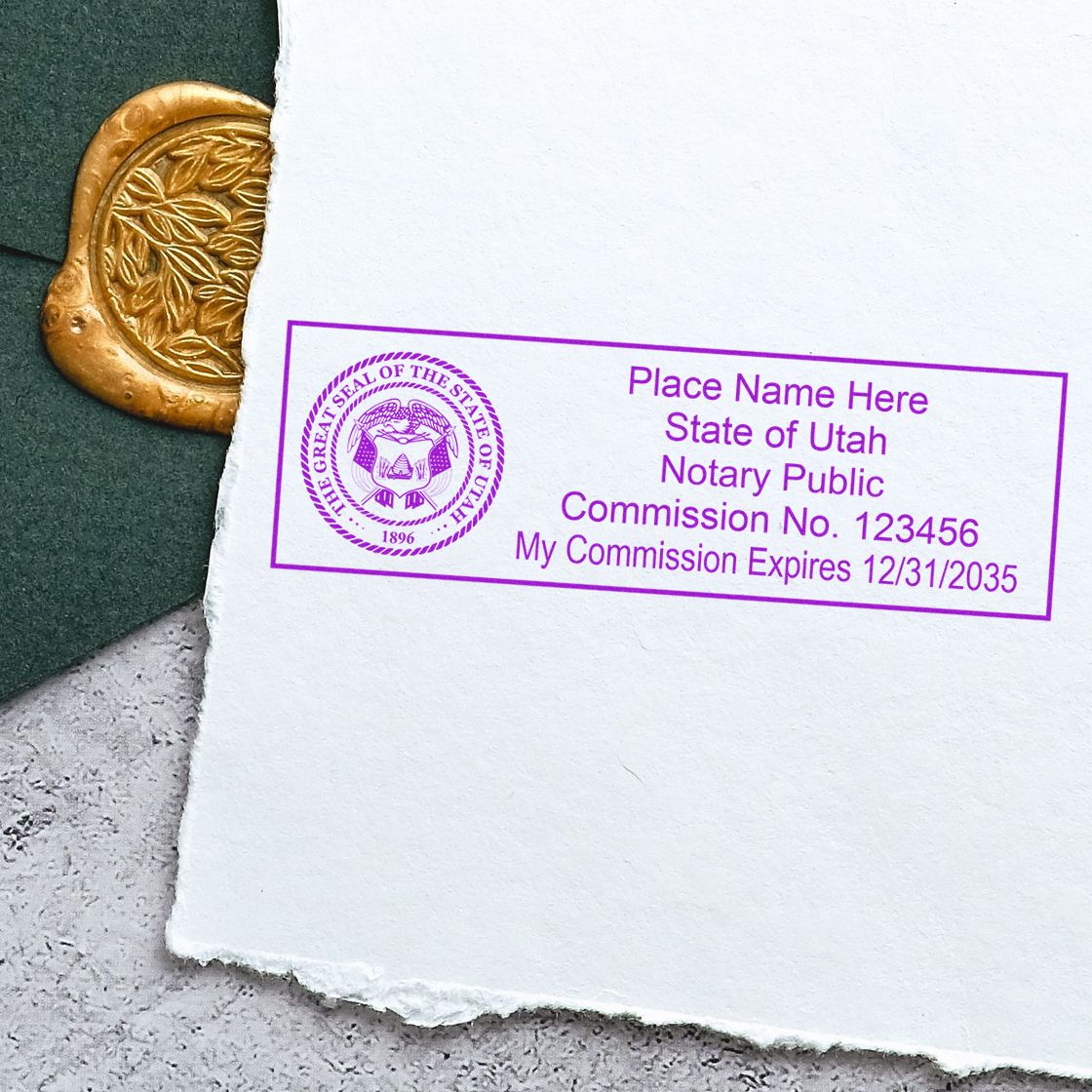 Rectangular Self Inking Utah Notary Stamp and Utah Notary Soft Seal - Engineer Seal Stamps
