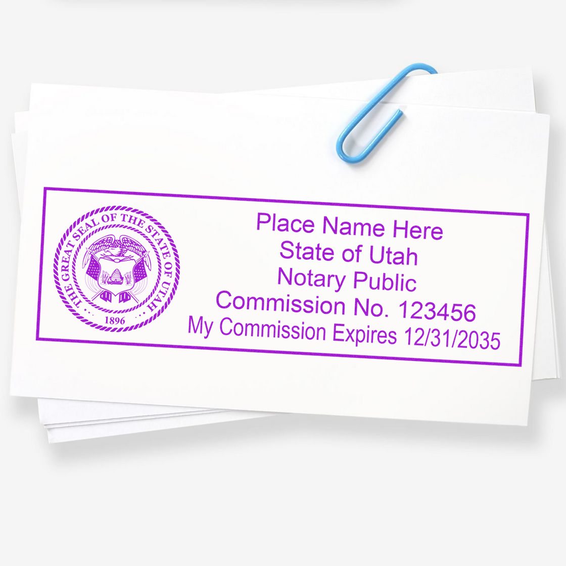 Utah Rectangular Slim Notary Stamp and Seal Kit - Engineer Seal Stamps