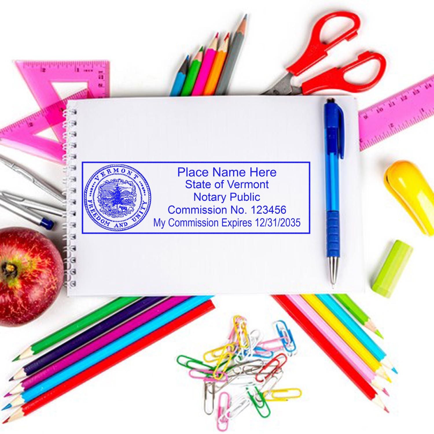 Vermont Notary Public Kit with Rubber Stamps - Engineer Seal Stamps