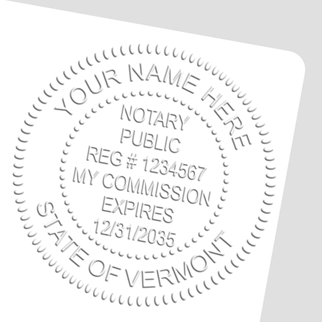 Vermont Notary Seal and Stamp Kit with Desk Seal and Round Self-Inking Notary Stamper - Engineer Seal Stamps