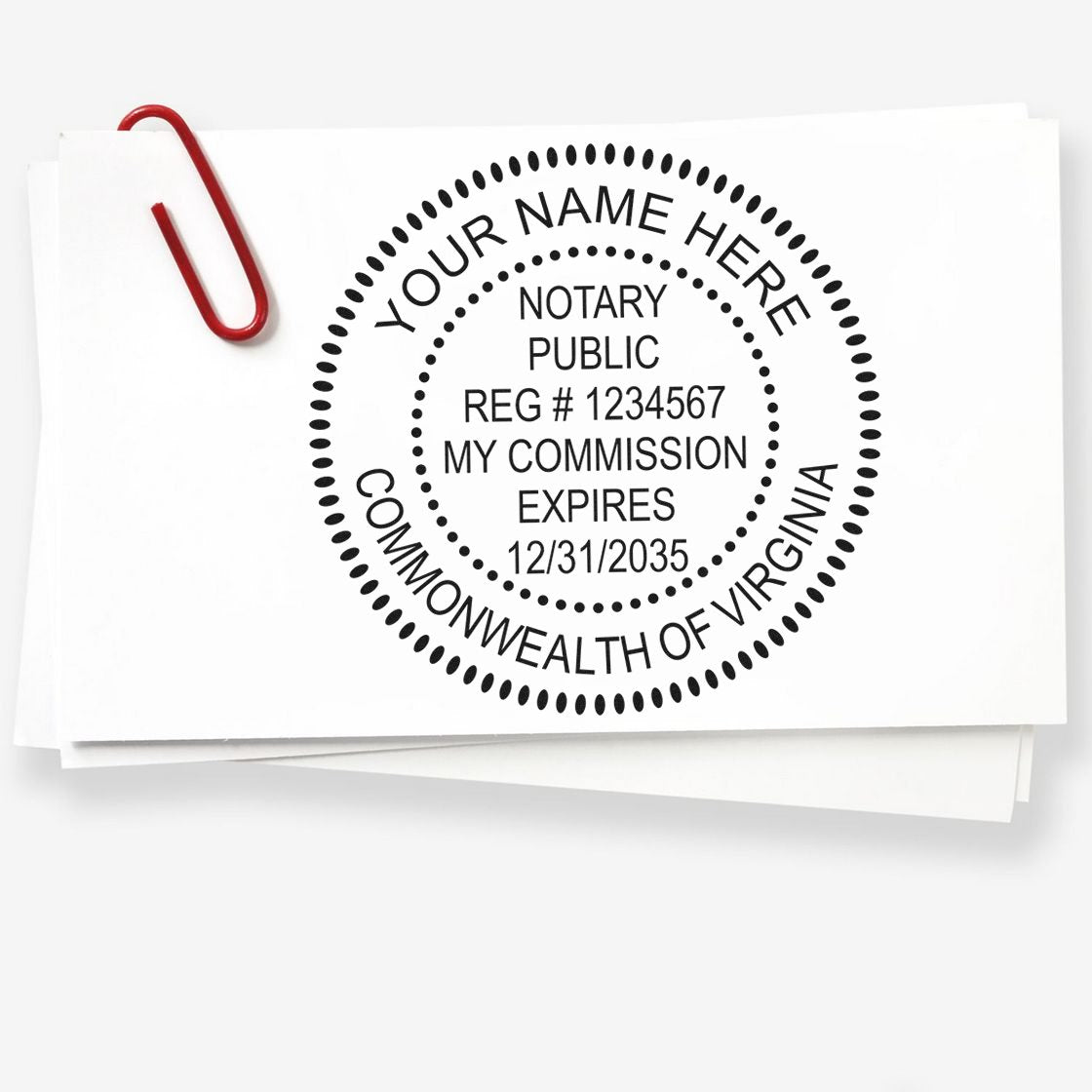Soft Virginia Notary Stamp and Notary Seal Embosser Bundle