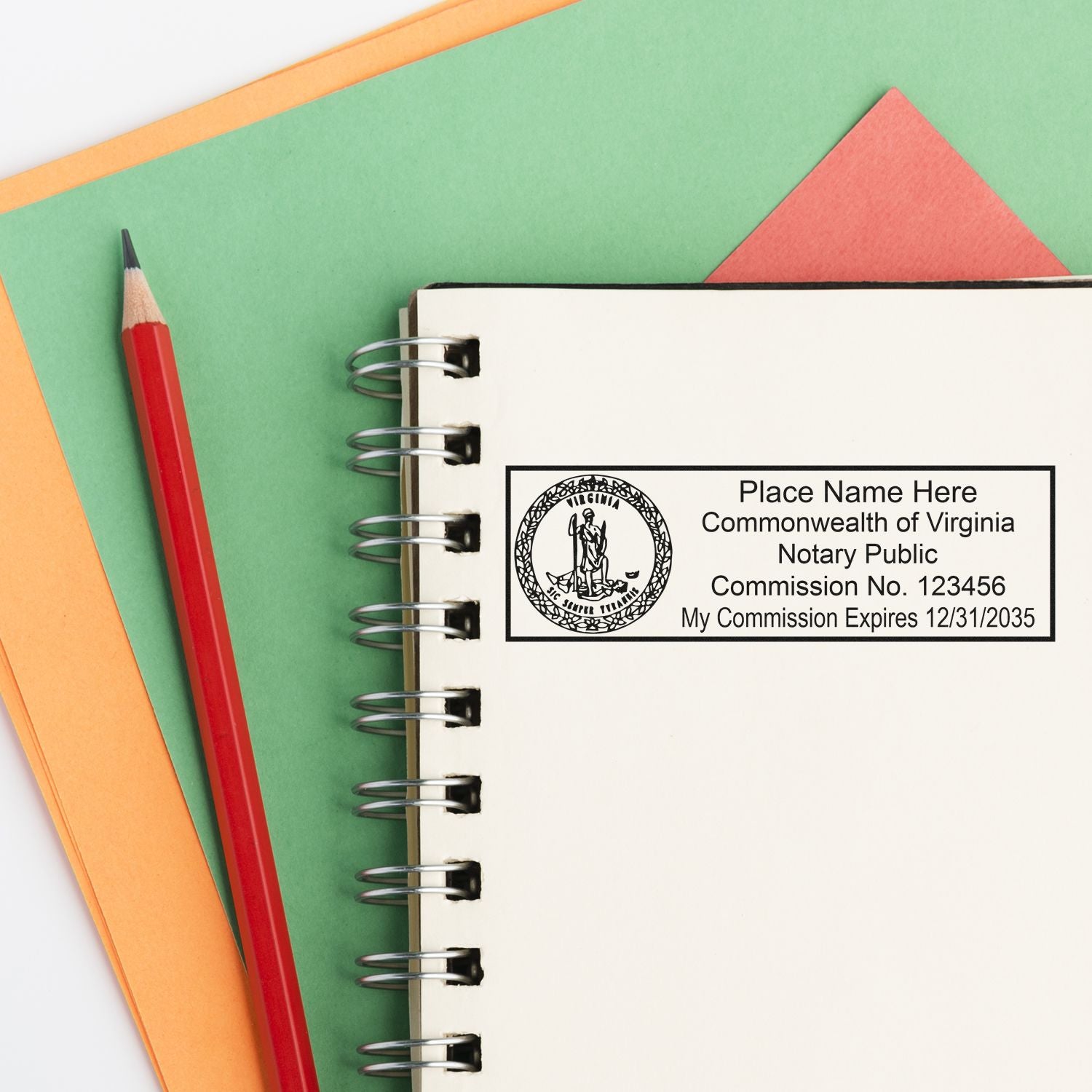 Virginia Notary Desk Seal with Rectangular Self Inking Notary Stamp Bundle - Engineer Seal Stamps