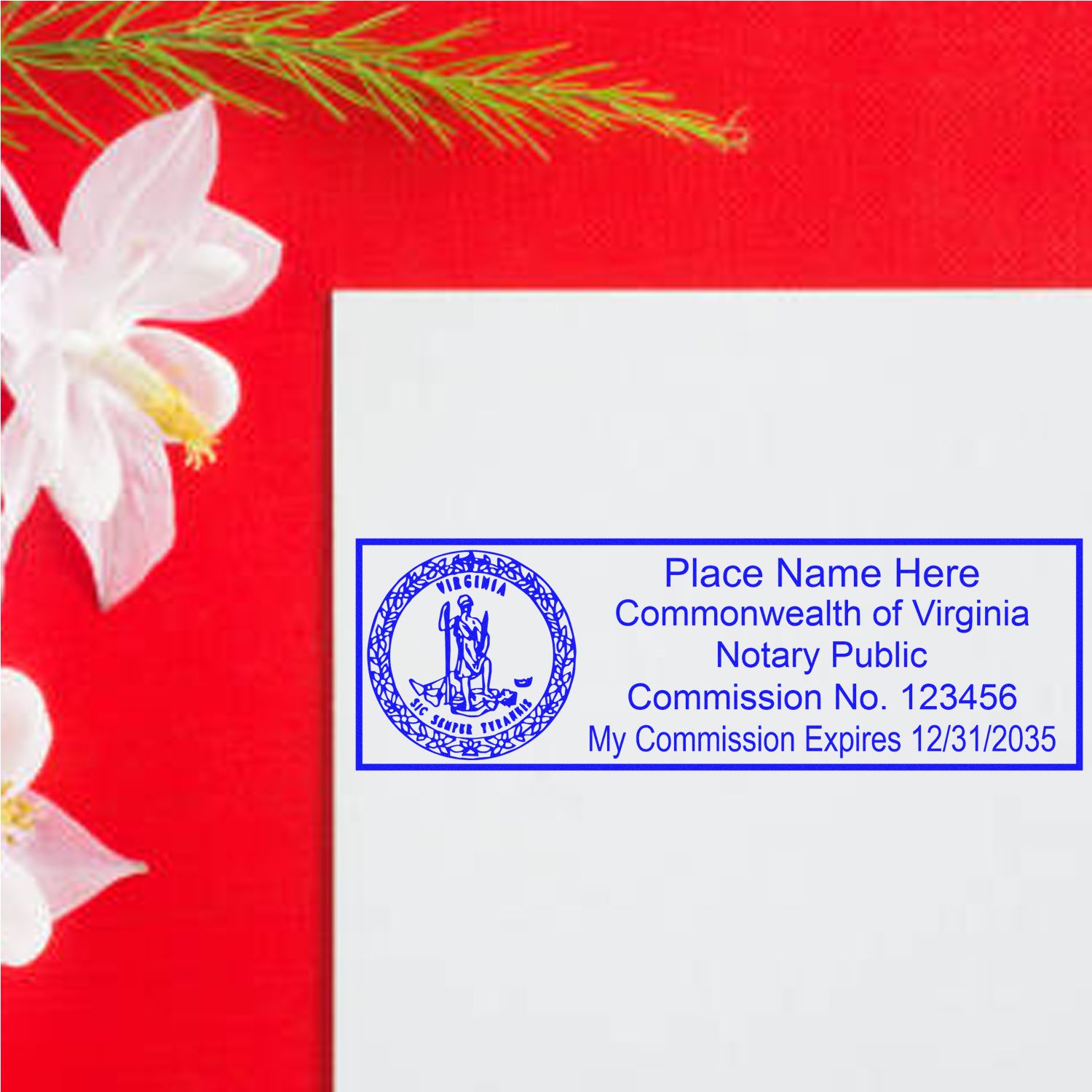 Virginia Rectangular Slim Notary Stamp and Seal Kit - Engineer Seal Stamps