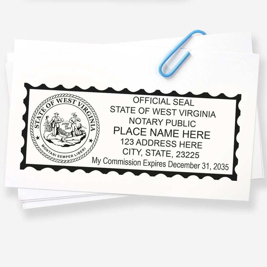 Rectangular Self Inking West Virginia Notary Stamp and West Virginia Notary Soft Seal