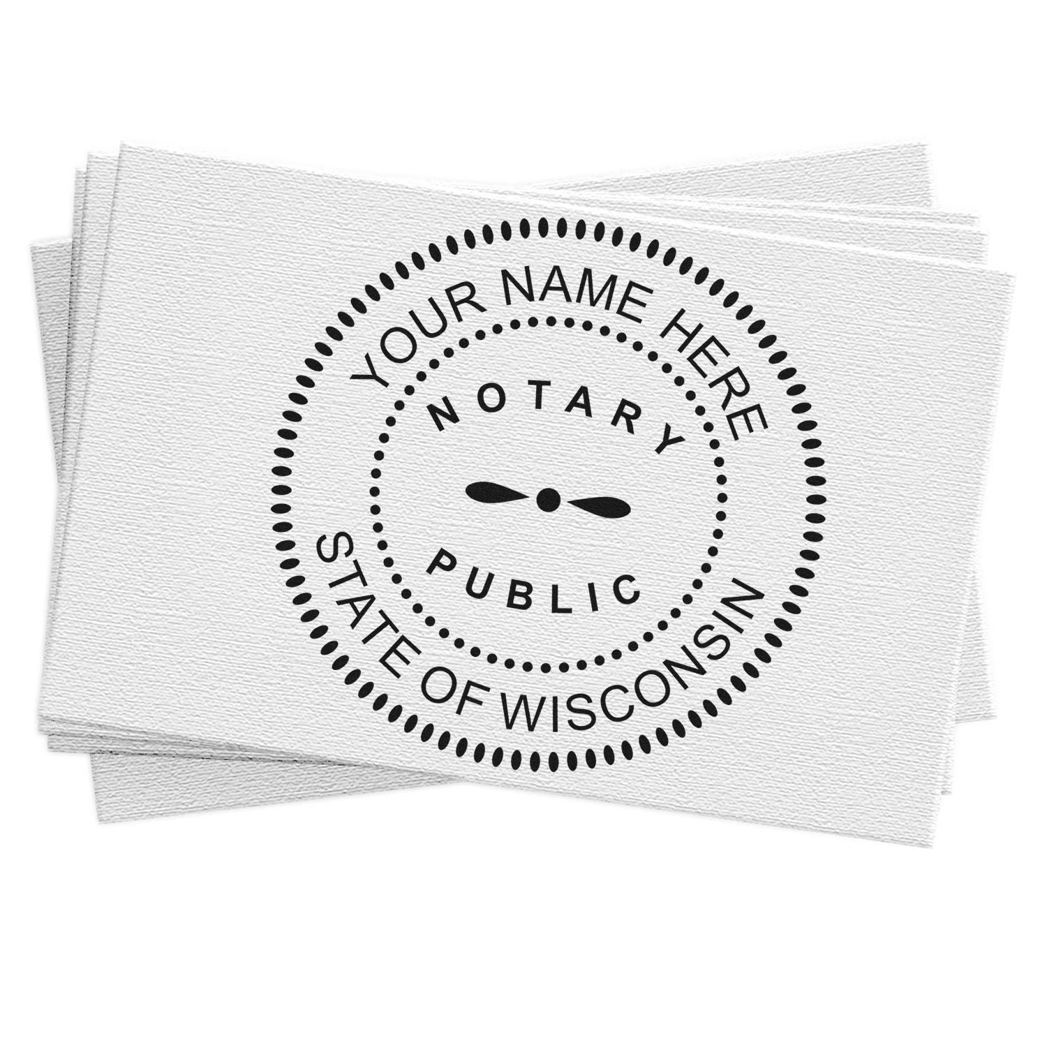 Wisconsin Round Notary Kit with Rubber Stamps - Engineer Seal Stamps