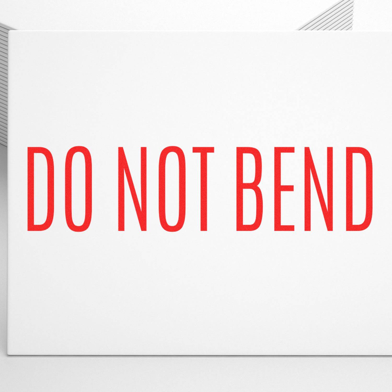 Large Pre-Inked Do Not Bend Stamp in red ink on a white background, emphasizing the message to prevent bending of important documents.