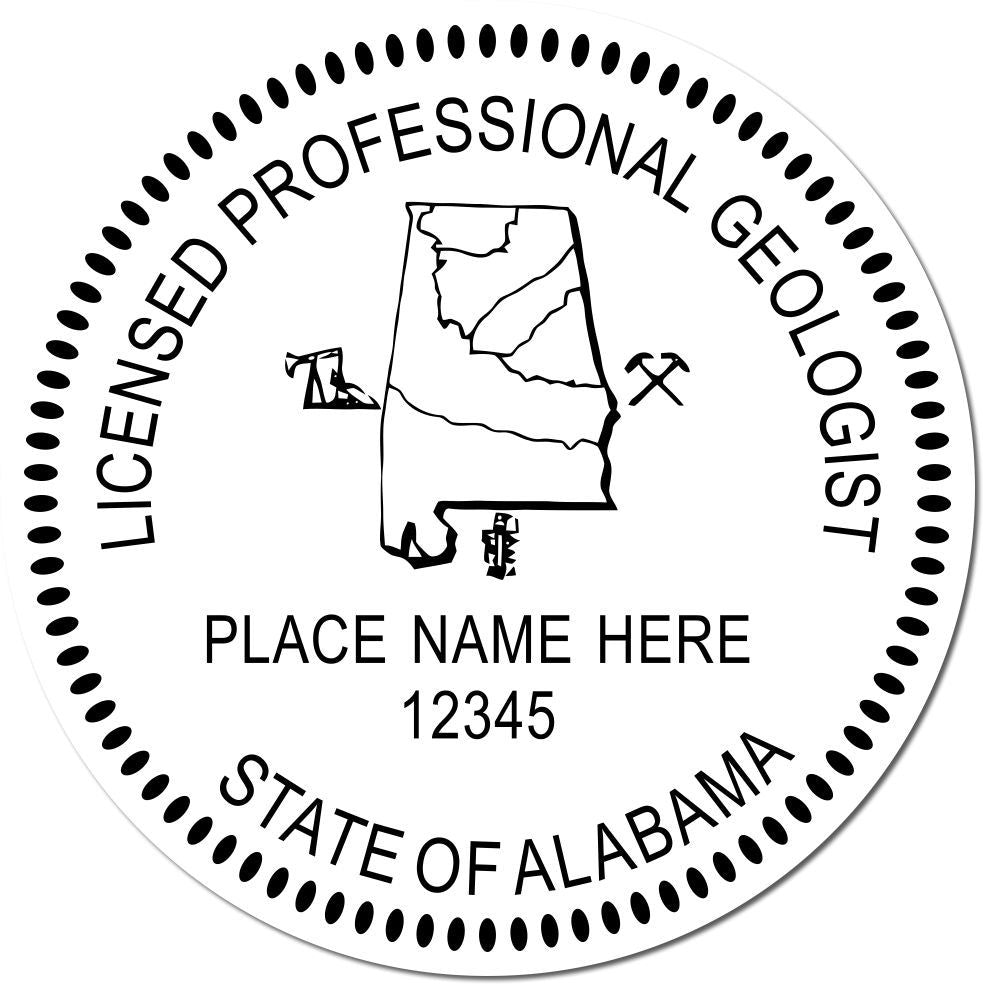 This paper is stamped with a sample imprint of the Digital Alabama Geologist Stamp, Electronic Seal for Alabama Geologist, signifying its quality and reliability.