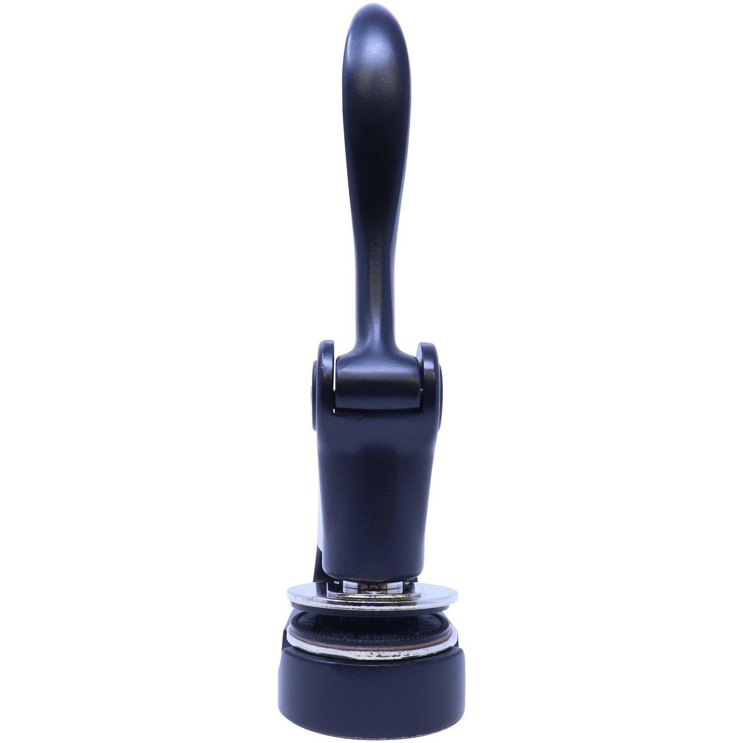 Architect Black Gift Seal Embosser with a sleek, ergonomic handle and a round base, shown in a front view against a white BG.