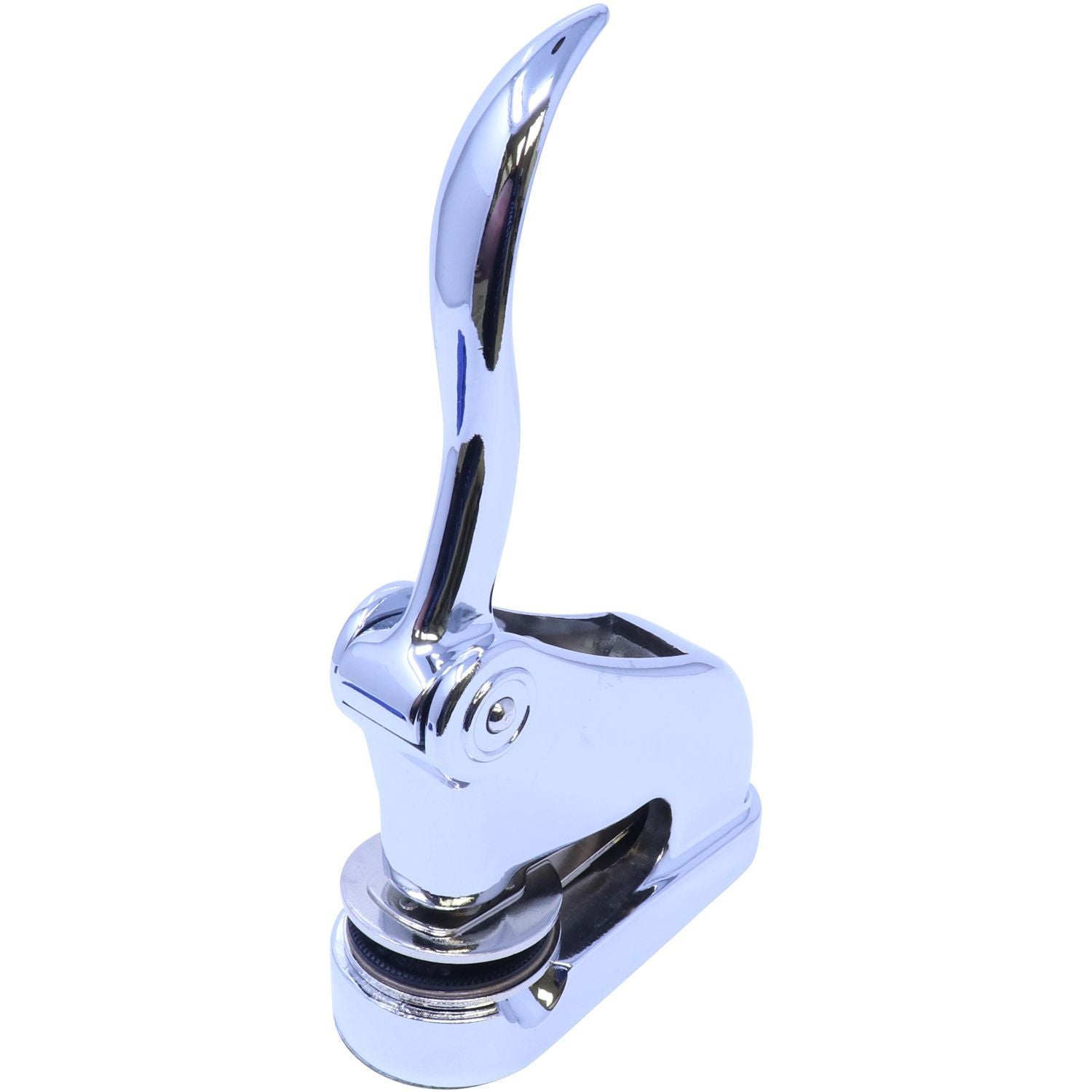 Chrome Gift Notary Seal Embosser with a sleek, polished finish, designed for creating crisp, professional imprints.