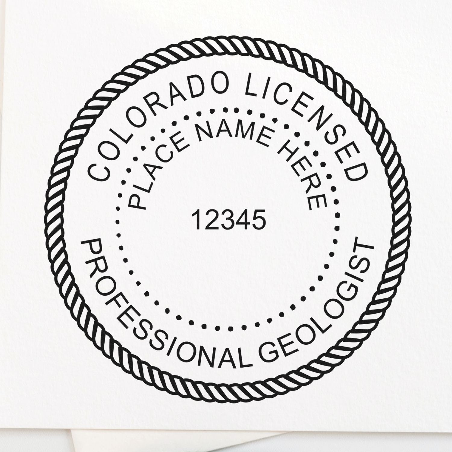 The main image for the Premium MaxLight Pre-Inked Colorado Geology Stamp depicting a sample of the imprint and imprint sample