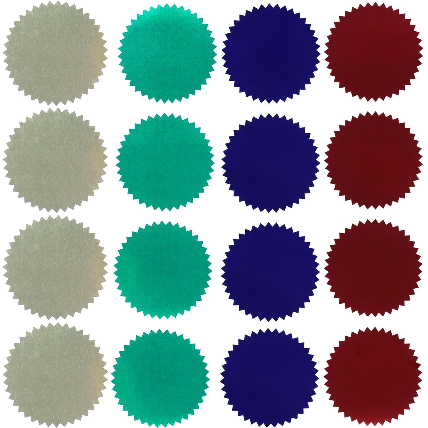 Combination Pack Notarial Seals Pack of 40 in various colors including gold, green, blue, and red, arranged in a grid pattern.