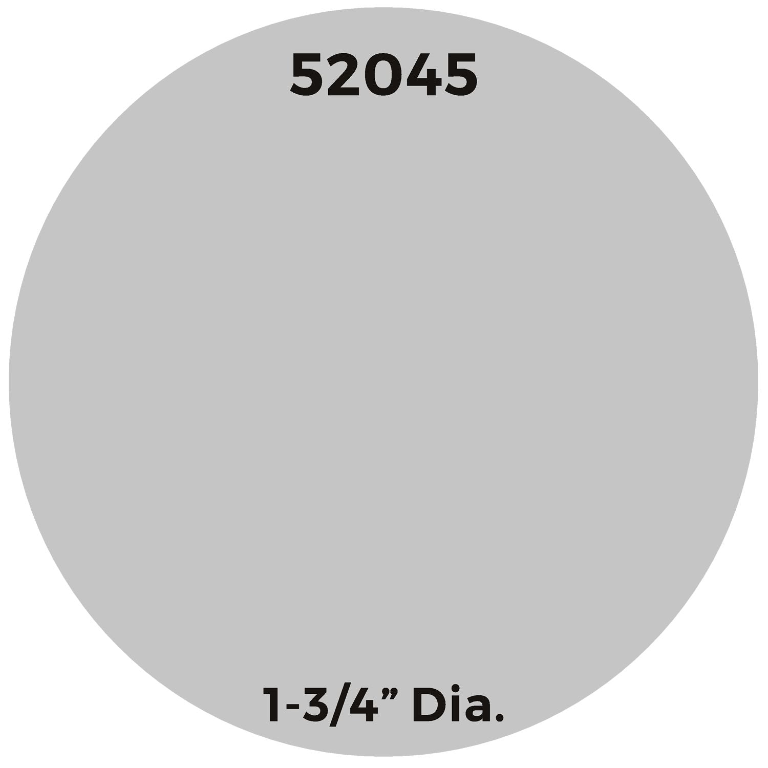 Blank circular imprint area and text 52045 at the top showing the imprint size 1-3/4" Dia. of this Custom Self-Inking Stamp.