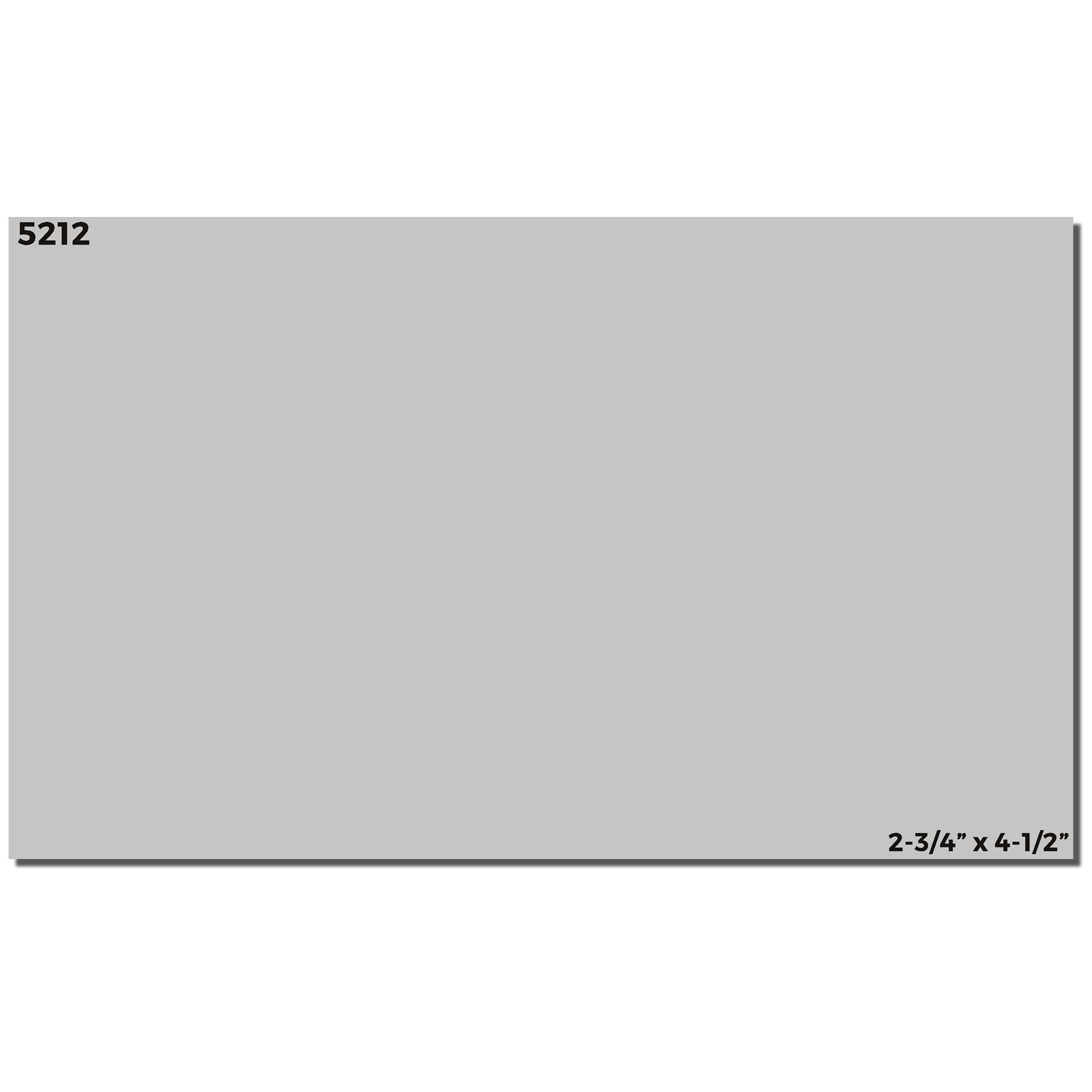 Custom Self Inking Stamp Trodat 5212 Size 2-3/4 x 4-1/2, gray rectangular imprint sample with dimensions in the corners.