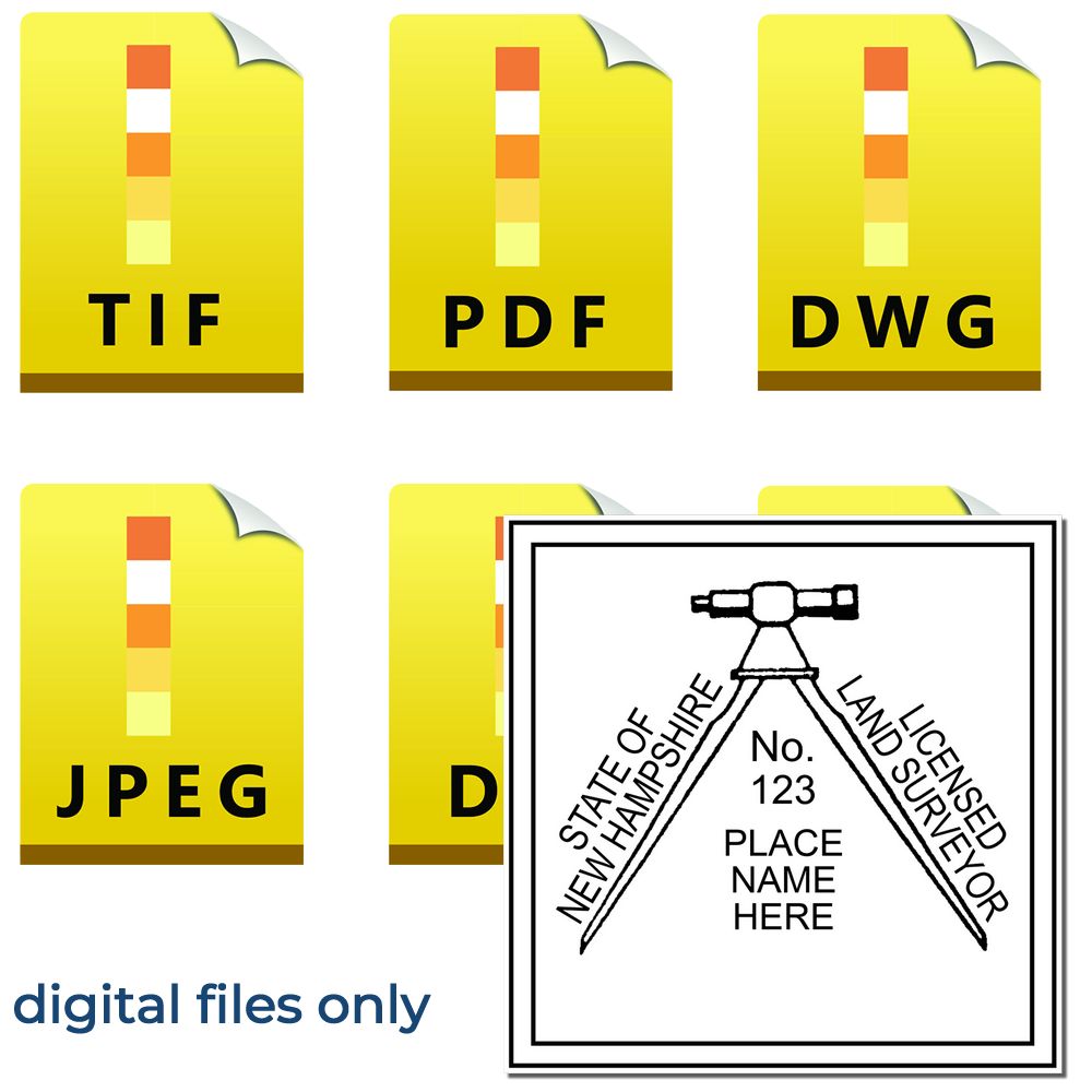 Digital New Hampshire Land Surveyor Stamp Electronic Seal for New Hampshire Land Surveyor Main Image