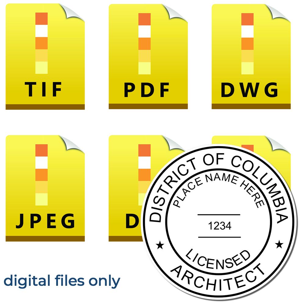 Digital District of Columbia Architect Stamp, Electronic Seal for DC Architect Main Image