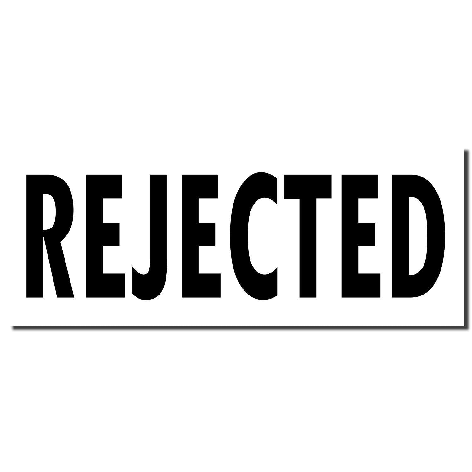 Large Rejected Rubber Stamp imprint in bold black letters on a white background, showing the word REJECTED in all caps.