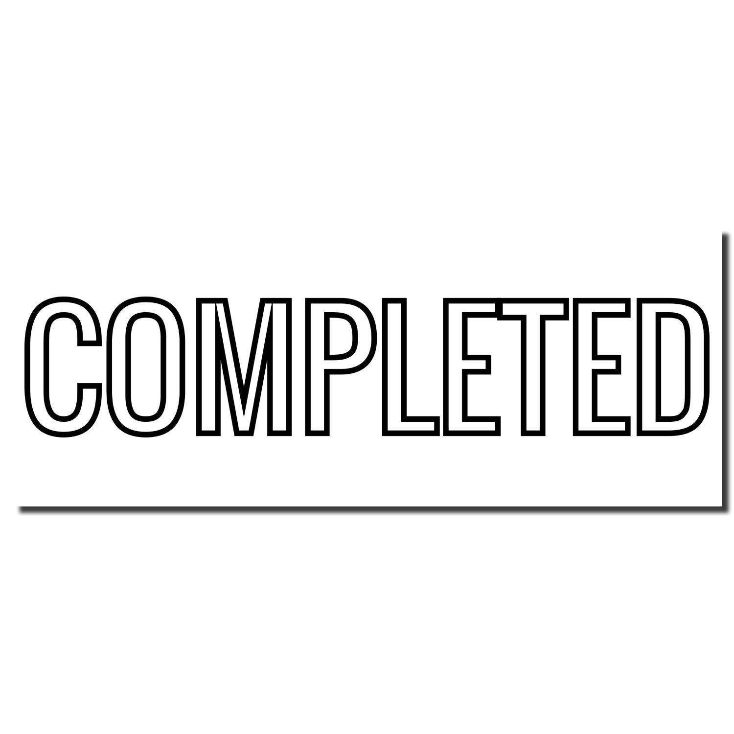 Large Self Inking Outline Completed Stamp imprint showing the word 'COMPLETED' in bold black outline on a white background.
