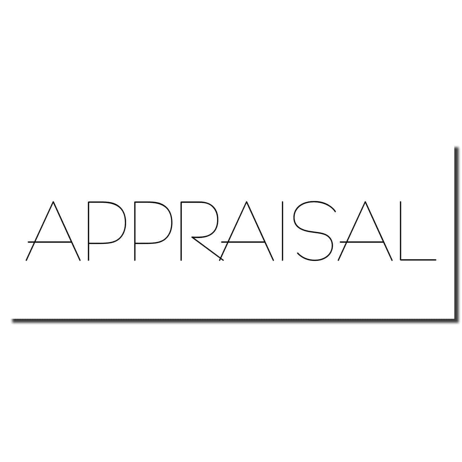Image of the Large Self Inking Appraisal Stamp imprint showing the word 'APPRAISAL' in black, modern font on a white background.