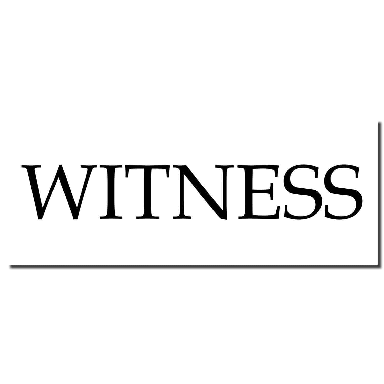 Image of the Large Pre-Inked Witness Stamp imprint showing the word WITNESS in bold, black letters on a white background.