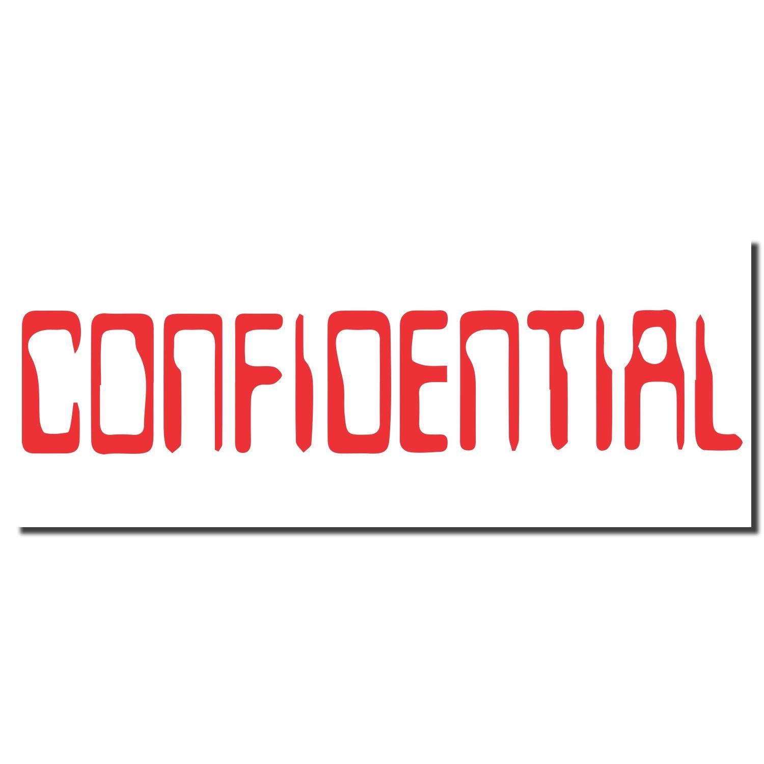 Red CONFIDENTIAL imprint from the Barcode Confidential Xstamper Stamp on a white background.