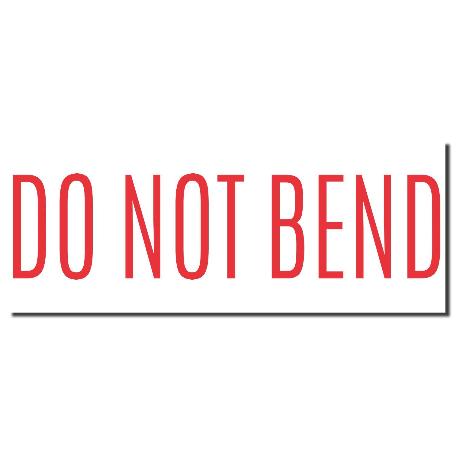 Red DO NOT BEND text stamped on white background using the Do Not Bend Xstamper Stamp.
