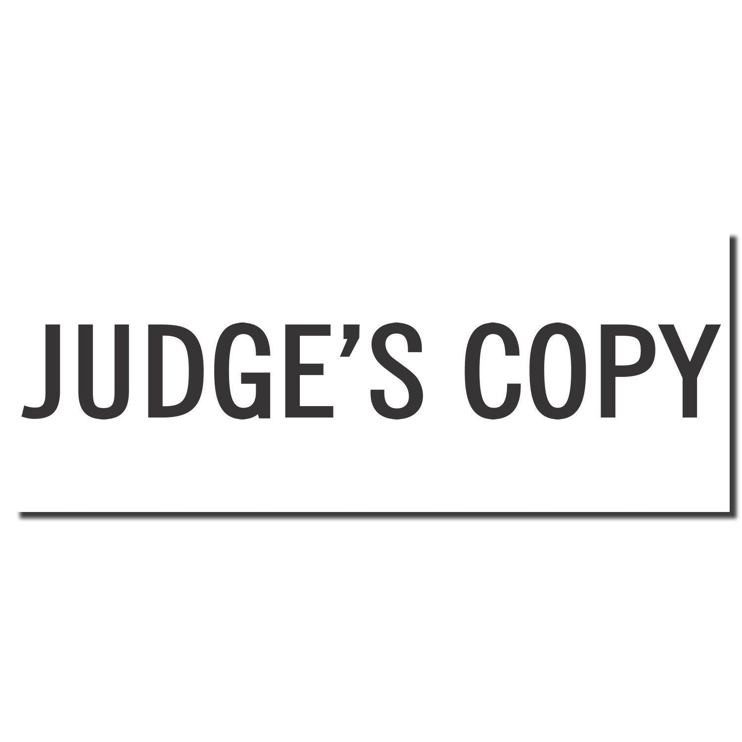 Image of a stamp imprint with the text 'JUDGE'S COPY' in bold black letters, created using the Judge's Copy Xstamper Stamp.